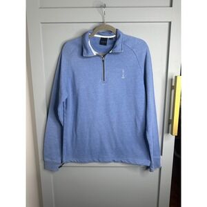 Dunning Golf Mens Quarter Zip Pullover‎ Blue Heathered 1947 Logo Size S